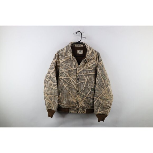 Vtg 90s Mossy Oak Camouflage Mens Medium Faded Quilted Shadow Grass Jacket USA - Picture 1 of 16
